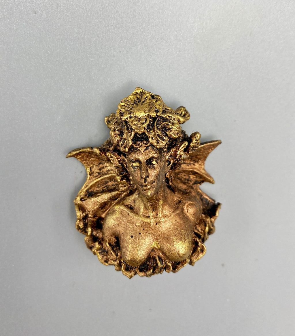 Lilith Magnet, Hand Painted Resin Sculpture | Mythic Fantasy Decor | Lilith Succubus Demon Magnet for Fantasy and Gothic Decor