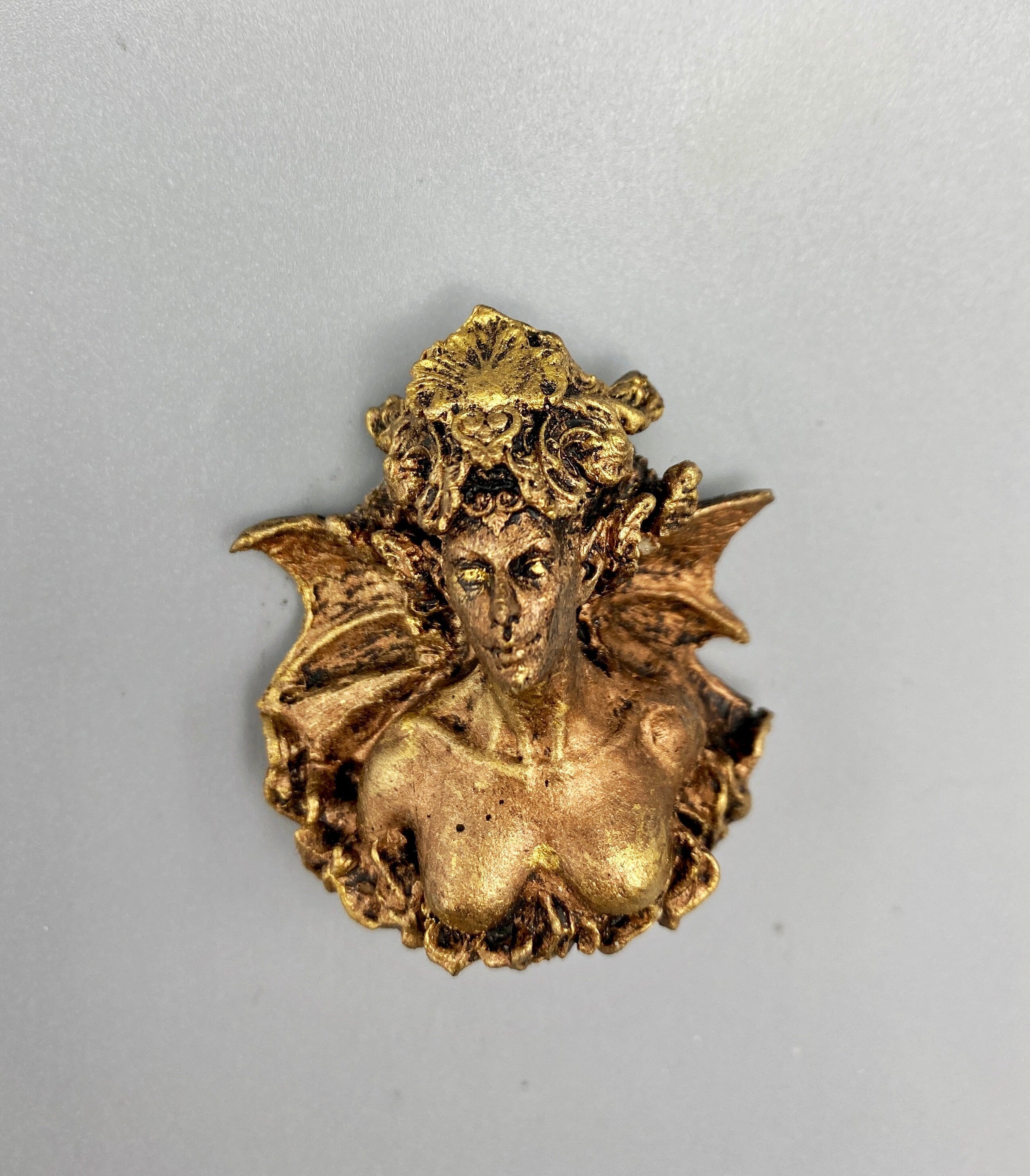 Lilith Magnet, Hand Painted Resin Sculpture | Mythic Fantasy Decor | Lilith Succubus Demon Magnet for Fantasy and Gothic Decor
