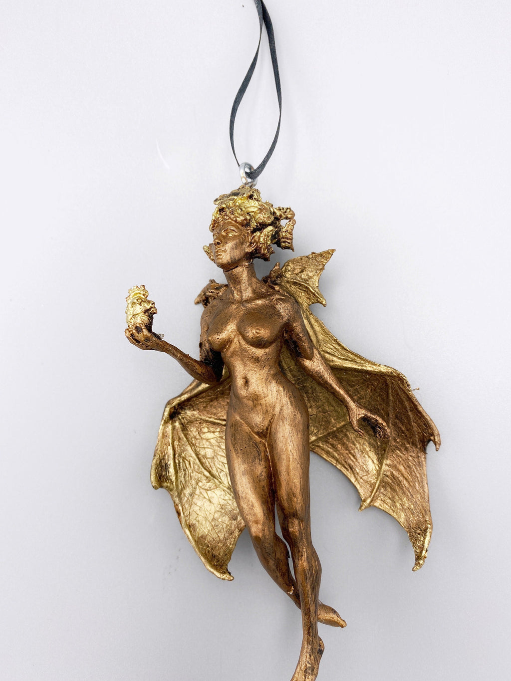 Lilith Ornament, Hand Painted Resin Sculpture | Mythic Goddess Figurine |Myths and Legends Character Ornament for Gothic Home Decor