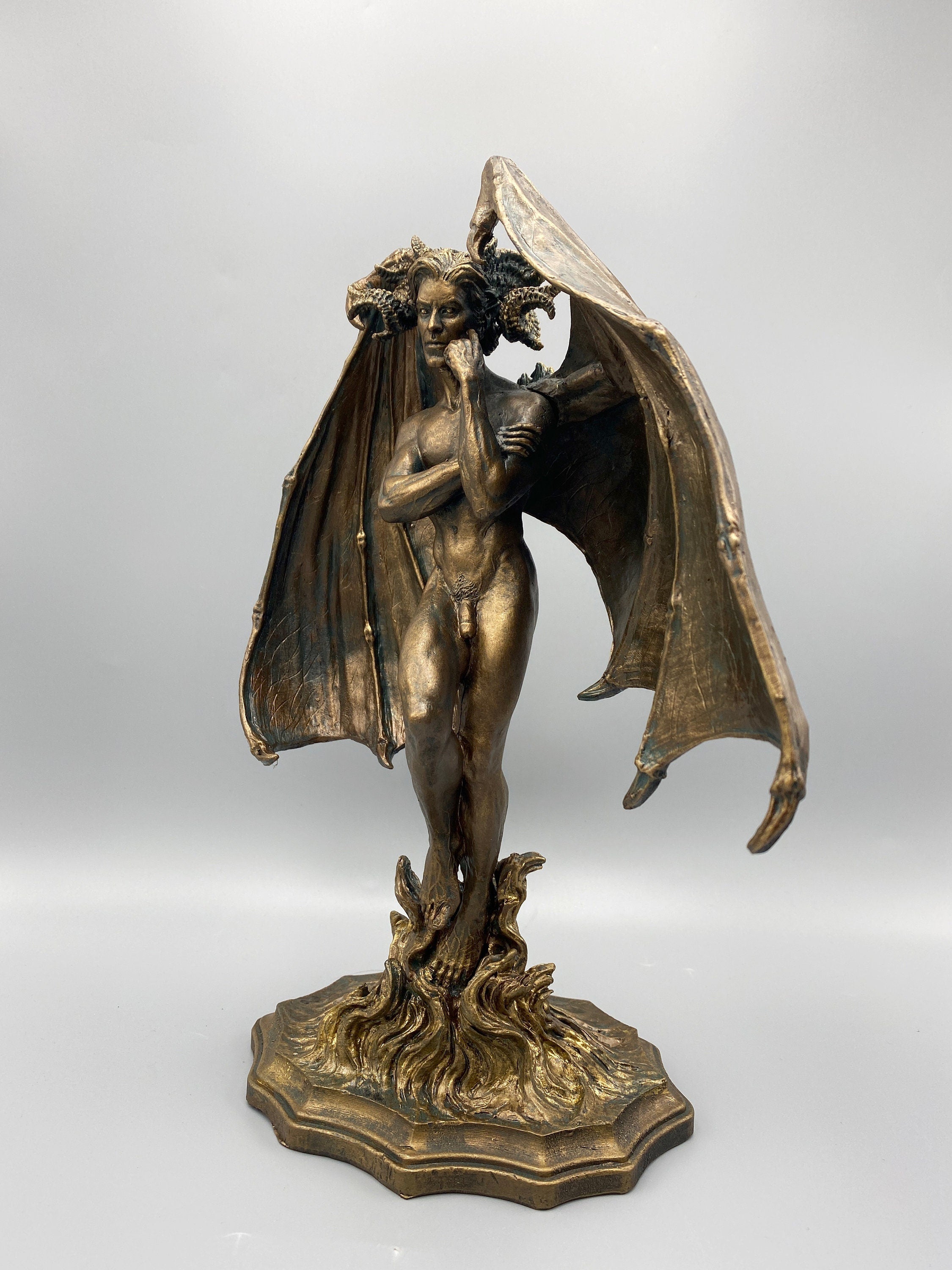 Lucifer Morning Star Statue | Mythological Deities Figurine | Fallen Angel Character Statue | Satan Altar Statue for Gothic Home Decor