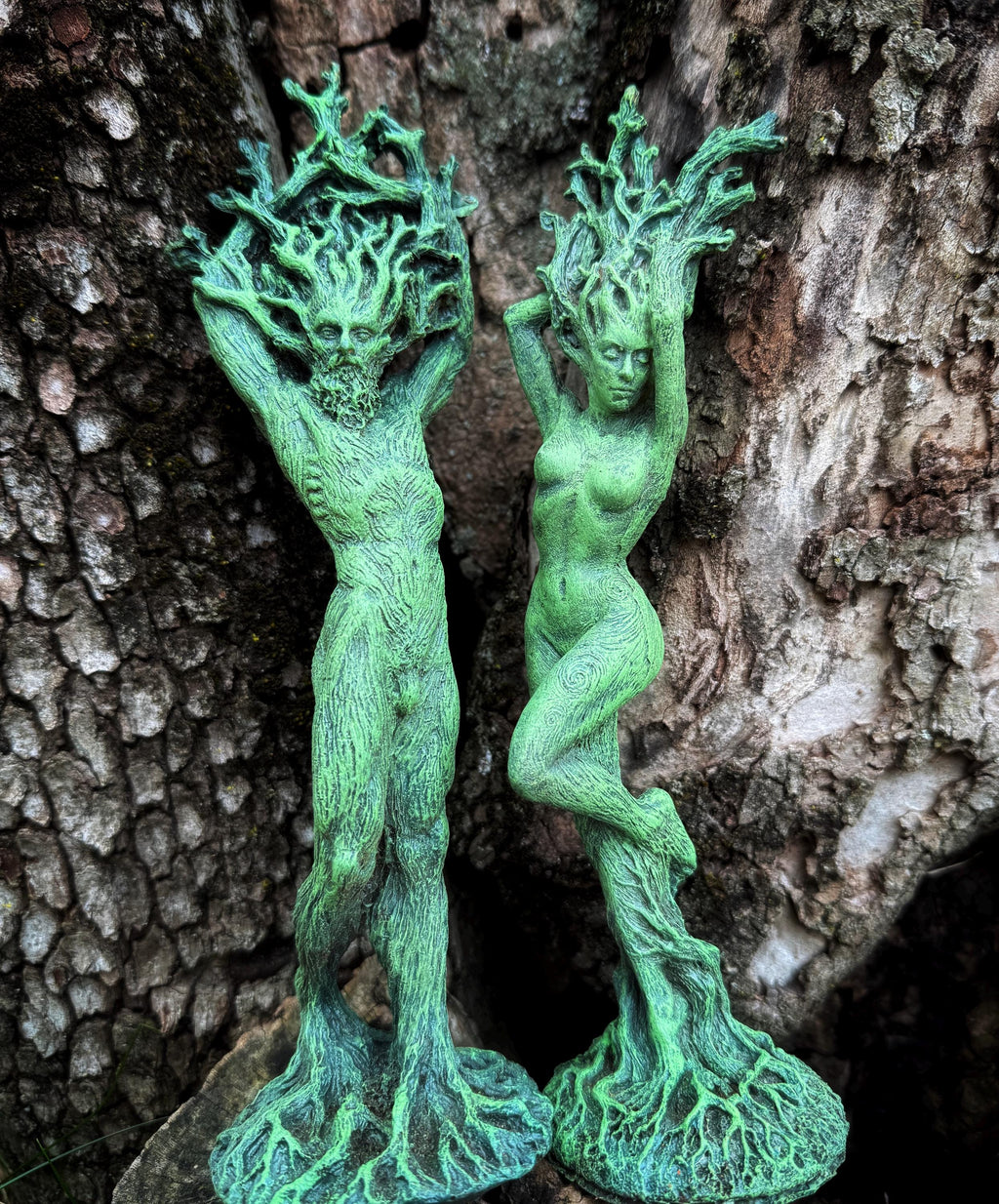 Green Man, Cernunnos Statue, 9" version, Green Finish