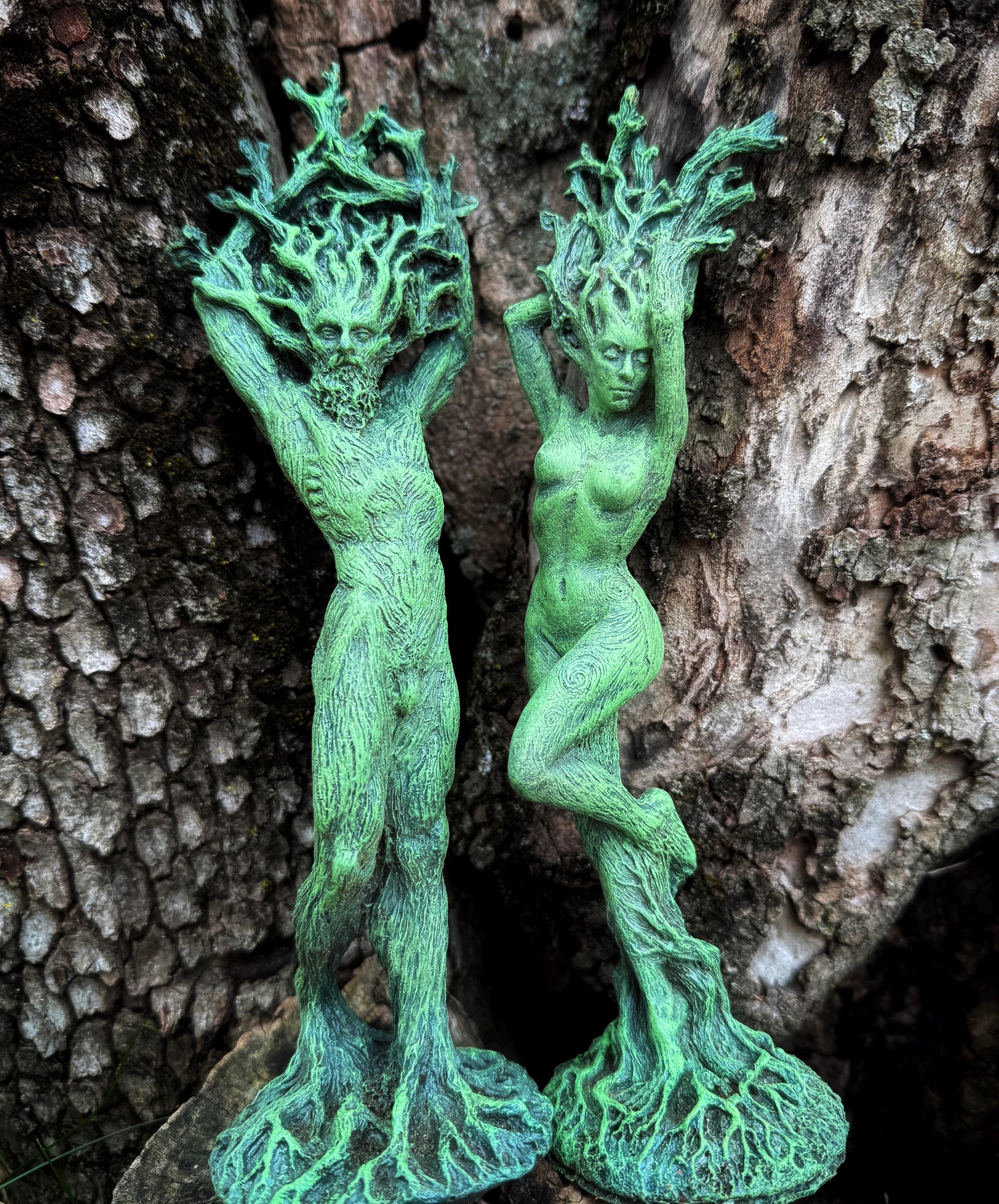 Green Man, Cernunnos Statue, 9" version, Green Finish