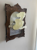 Ghost in the Mirror Wall Plaque, Glow in the Dark Large Version |Victorian Gothic Haunted Wall Art |Gift for Halloween and Spooky Home Decor