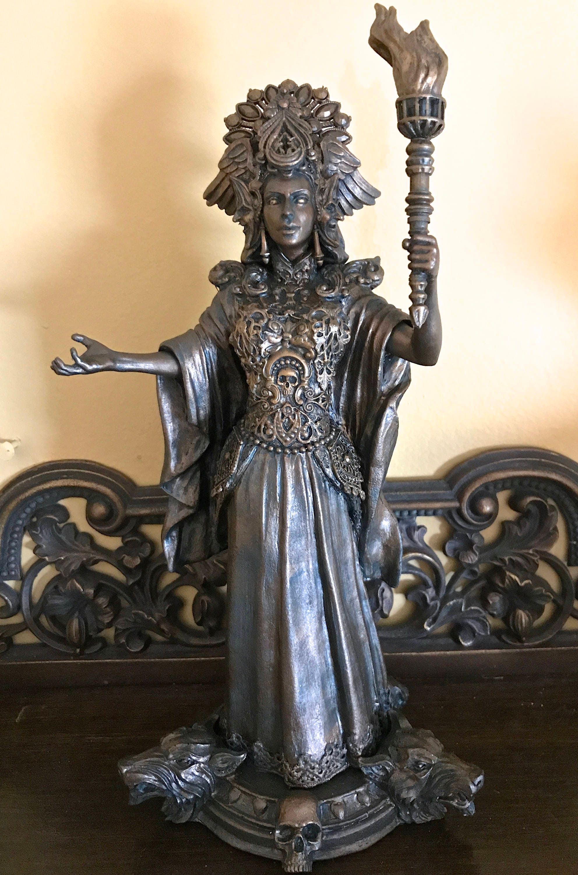 Hecate, Goddess of Witchcraft and Magic Statue, Resin Sculpture | Mythical Goddess Figurine | Folklore Altar Statue for Gothic Home Decor