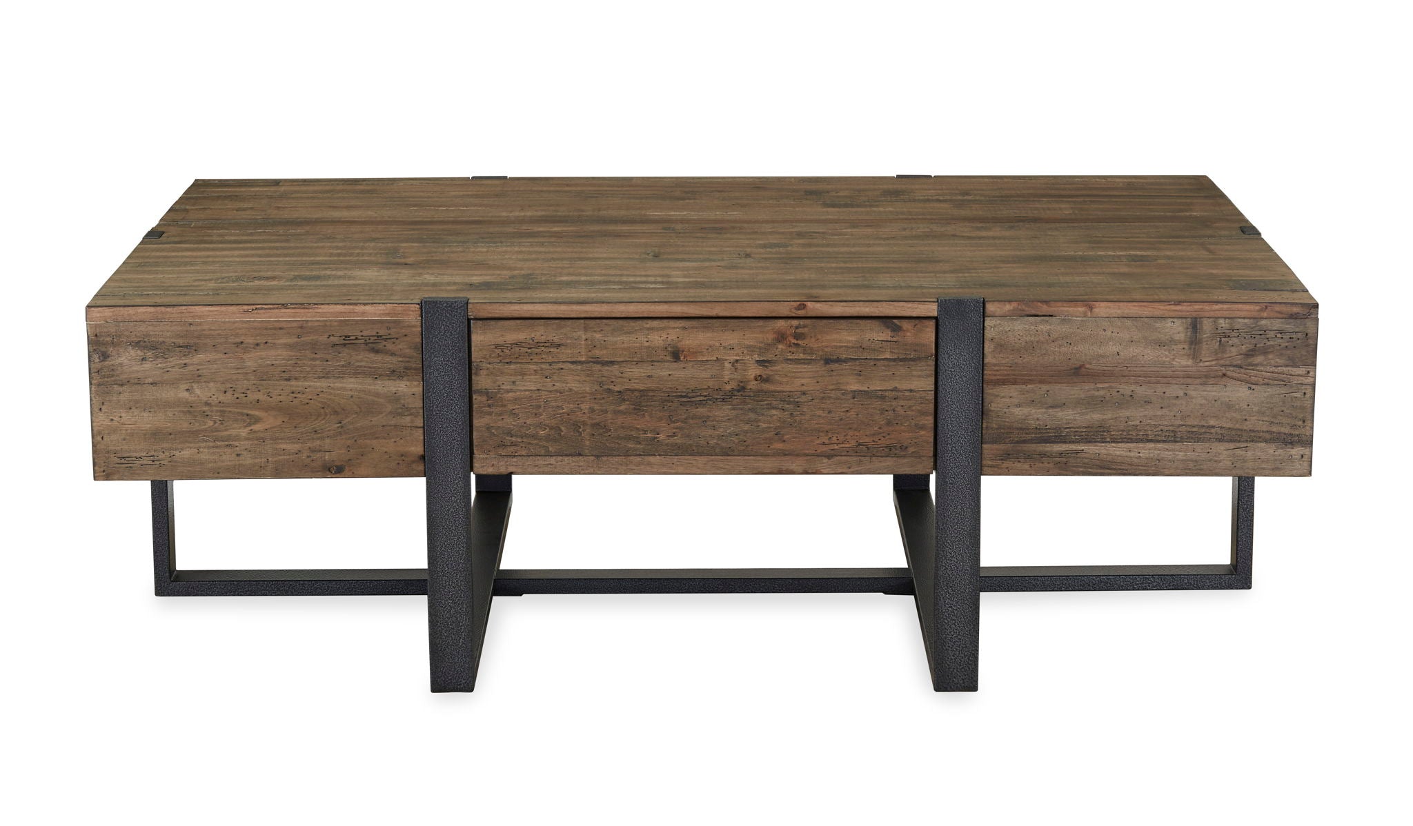 Prescott - Modern Reclaimed Wood Rectangular Cocktail Table - Rustic Honey