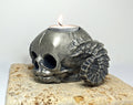 Satyr Fetal Skull Tea Light Holder, Hand Sculpted Resin Sculpture |Spooky Gothic Demon Skull Candle for Halloween Gift and Gothic Home Decor