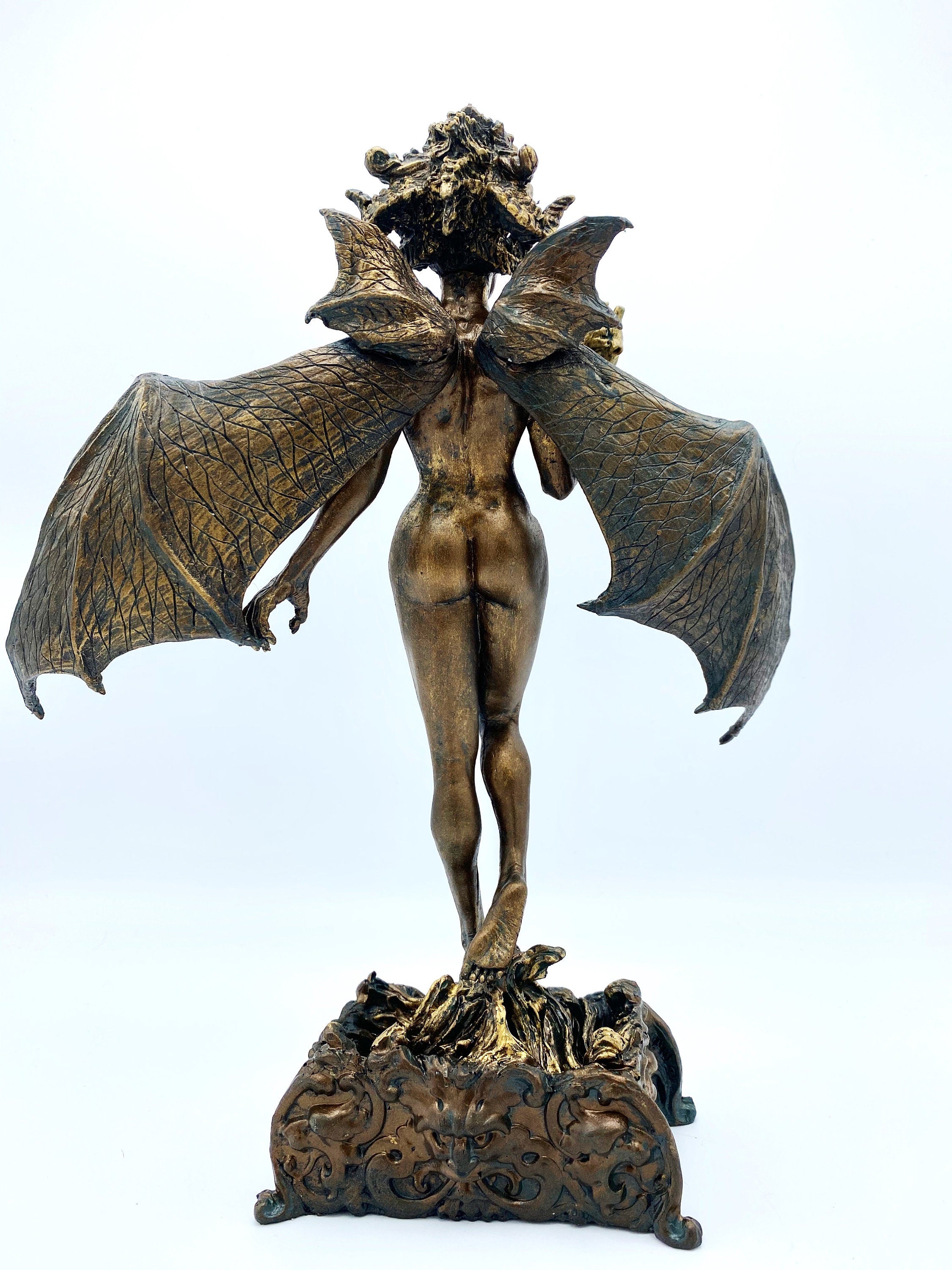 Lilith Statue, Hand Painted Resin Sculpture | Mythic Goddess Figurine |Myths and Legends Character |Altar Statue for Gothic Home Decor