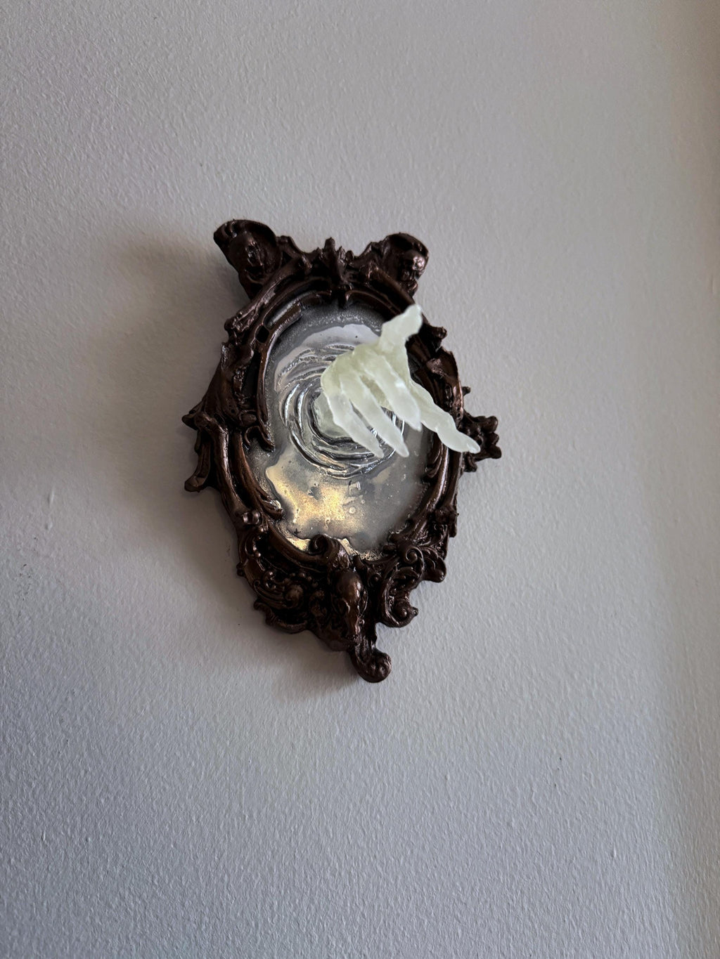Spectral Hand Wall Plaque, Glow in the Dark Resin | Victorian Gothic Haunted Wall Art |Ghost Hand Gift for Halloween, Spooky Home Decor