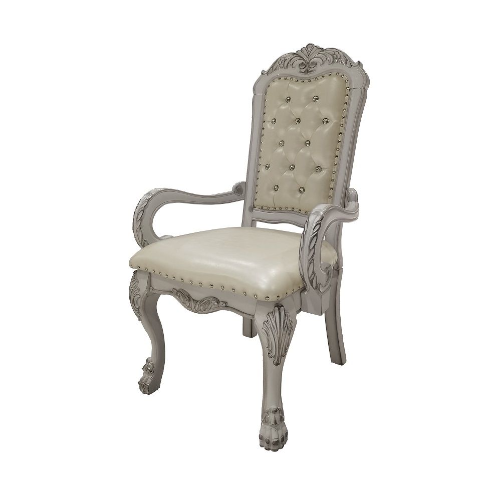 Dresden - Synthetic Leather Arm Chair (Set of 2) - Bone White