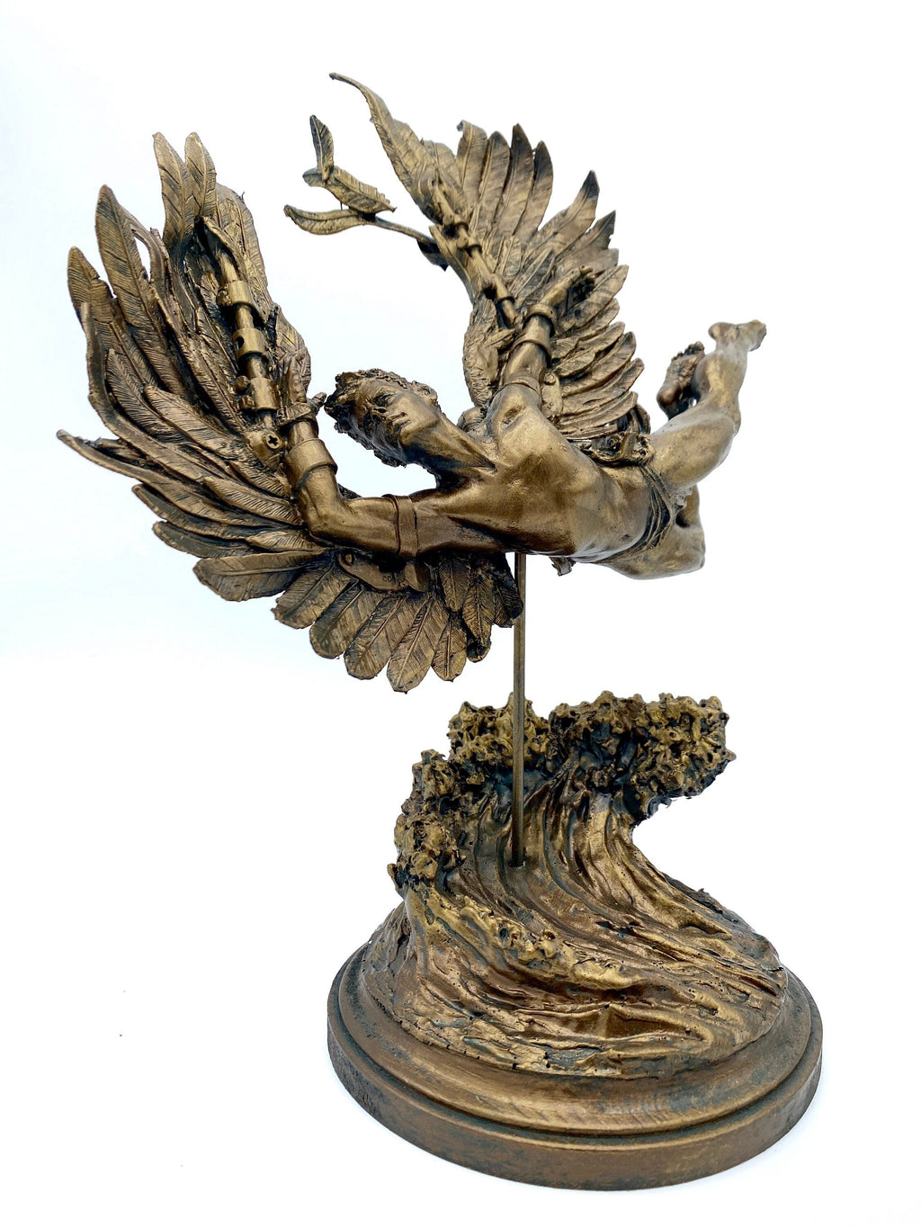 Flight of Icarus/ Fallen Angel Statue, Hand Painted Resin | Mythological Character Figurine | Myths and Legends Statue |Fantasy Art Decor