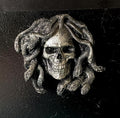 Medusa Skull Magnet, Hand Painted Resin Sculpture | Mythic Fantasy Decor | Medusa Skull Magnet for Fantasy and Gothic Decor