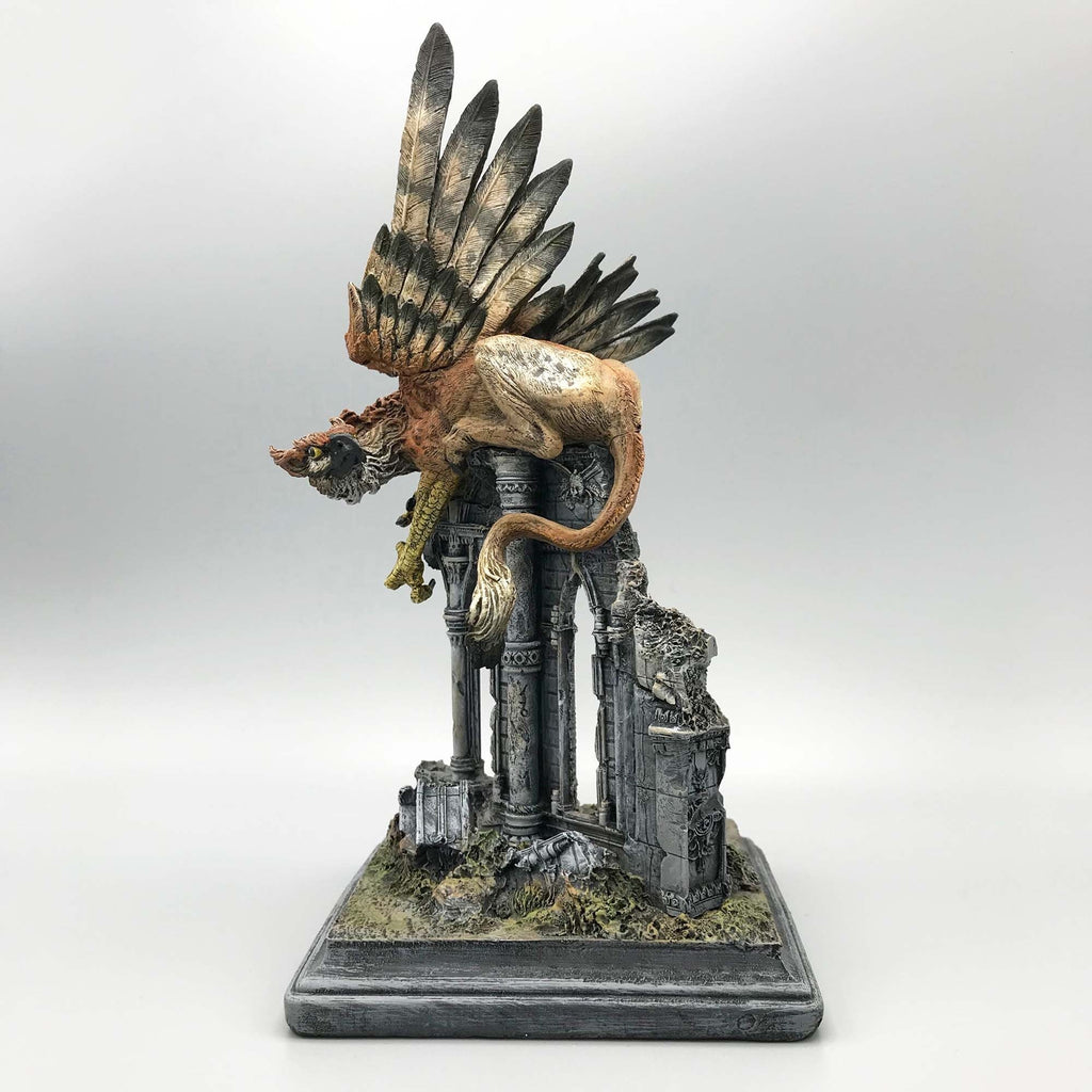 Griffin Statue, Full Color Resin Sculpture | Mythical Creature Figurine | Unique Legendary Guardian Spirit Figurine. Fantasy Art Decor