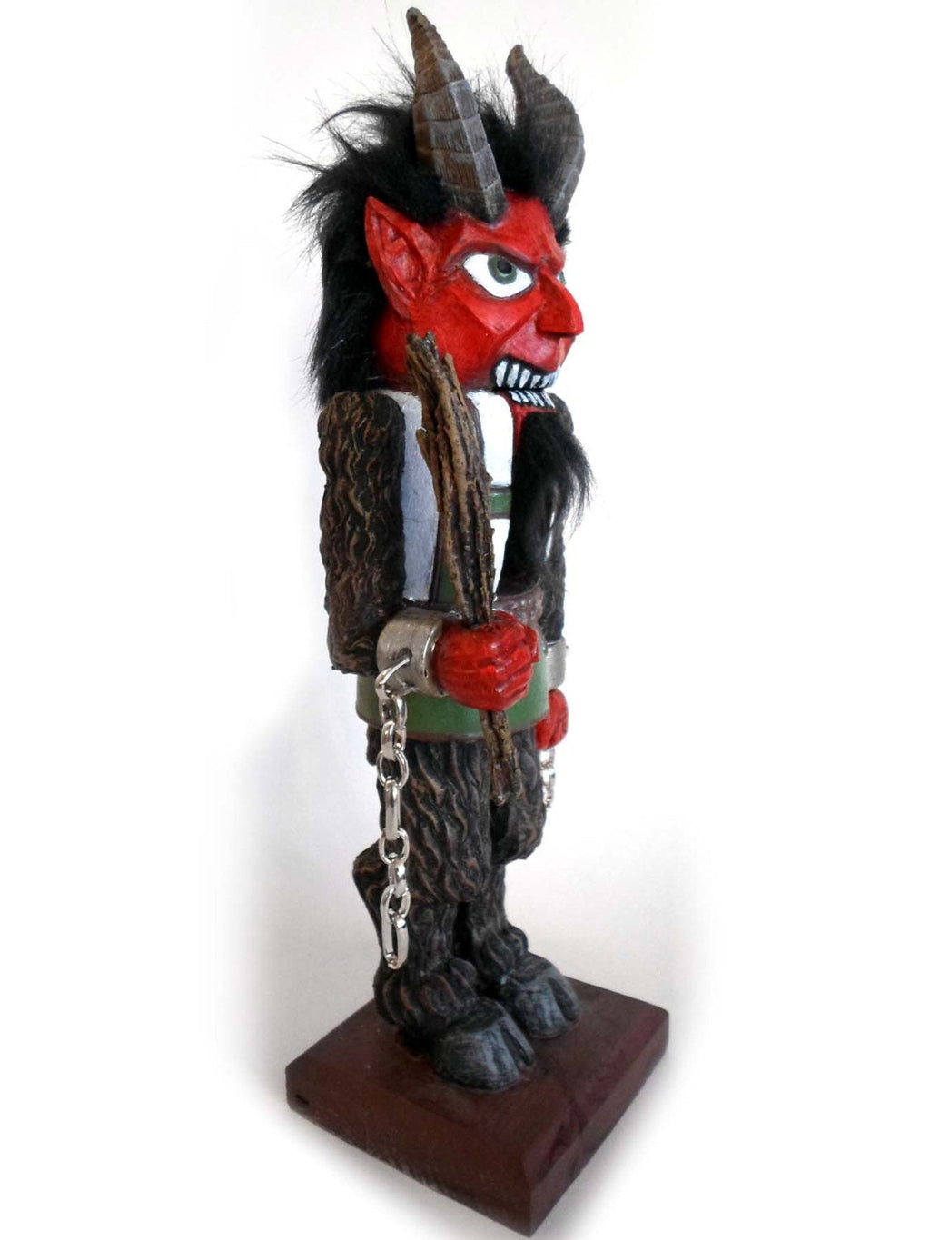 Krampus Nutcracker Statue, Hand Painted Resin Sculpture | Mythical Creature Figurine | Unique Dark Christmas Demon, Gothic Folklore Decor