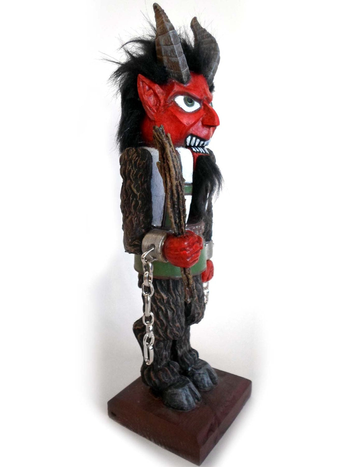 Krampus Nutcracker Statue, Hand Painted Resin Sculpture | Mythical Creature Figurine | Unique Dark Christmas Demon, Gothic Folklore Decor
