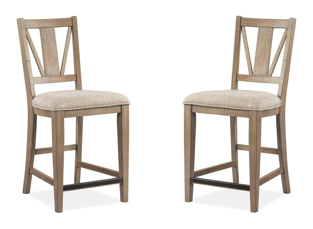 Paxton Place - Counter Chair With Upholstered Seat (Set of 2) - Dovetail Gray