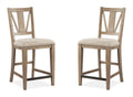 Paxton Place - Counter Chair With Upholstered Seat (Set of 2) - Dovetail Gray