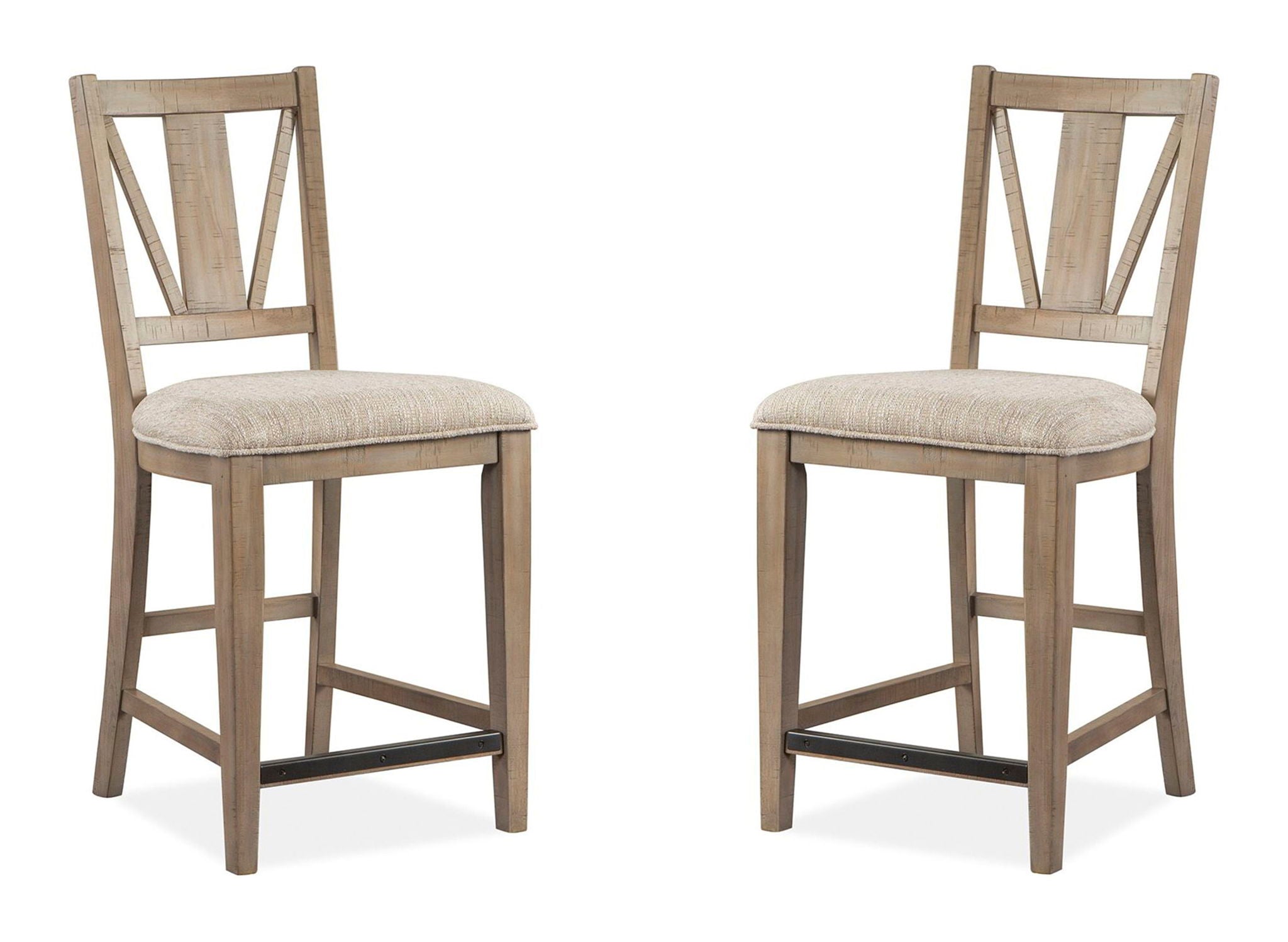 Paxton Place - Counter Chair With Upholstered Seat (Set of 2) - Dovetail Gray