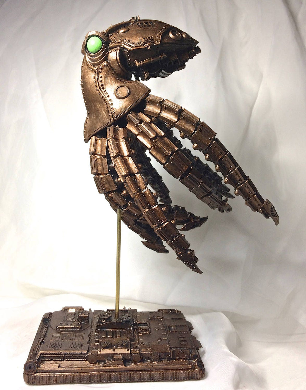 Mecha Kraken Statue, Hand Painted Resin Sculpture | Steampunk Robotic Octopus | Unique Fantasy Art Gamer Decor