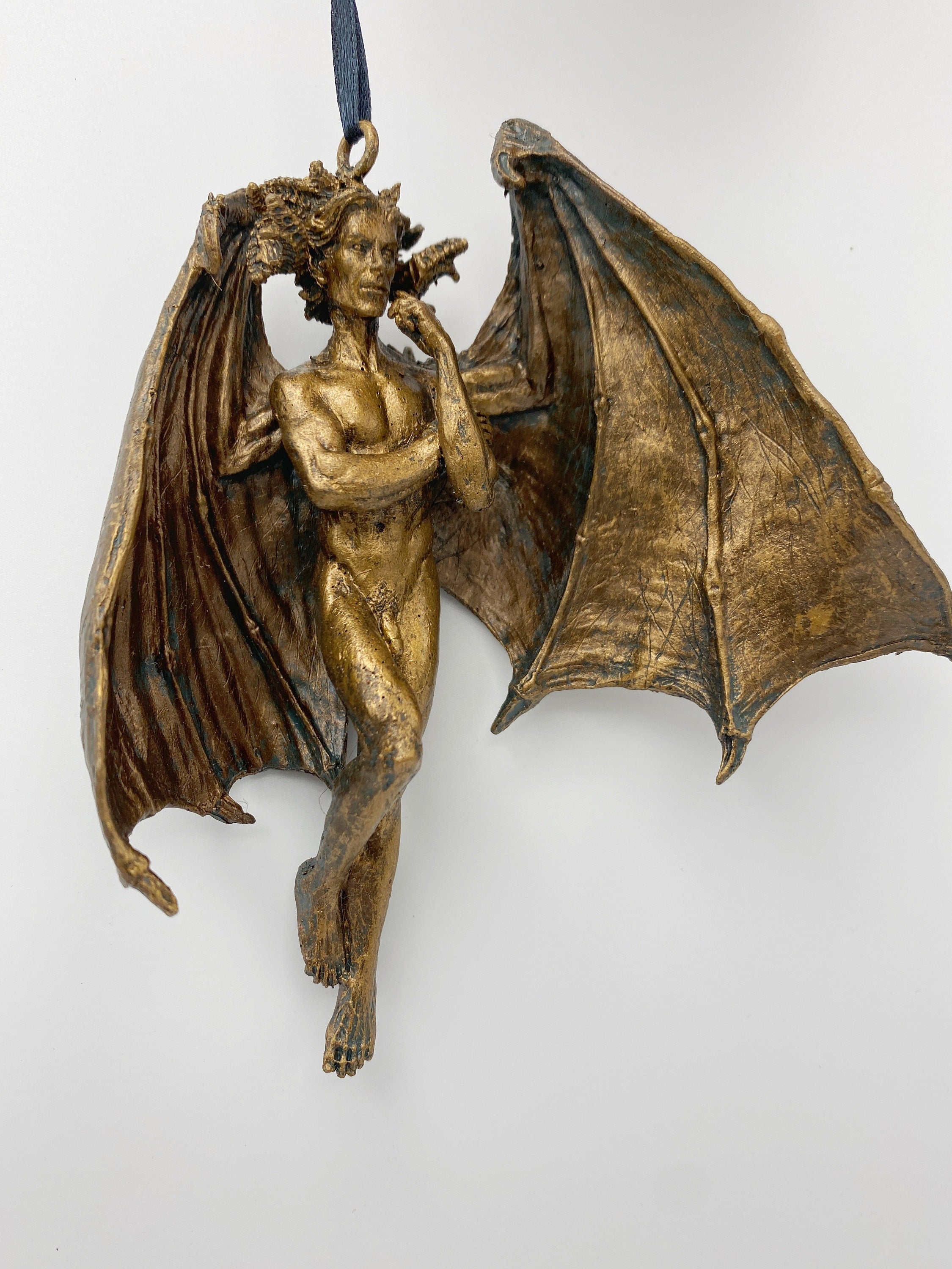 Lucifer Morning Star Ornament | Mythological Deities Figurine | Fallen Angel Character Sculpture | Satan Ornament for Gothic Holiday Decor