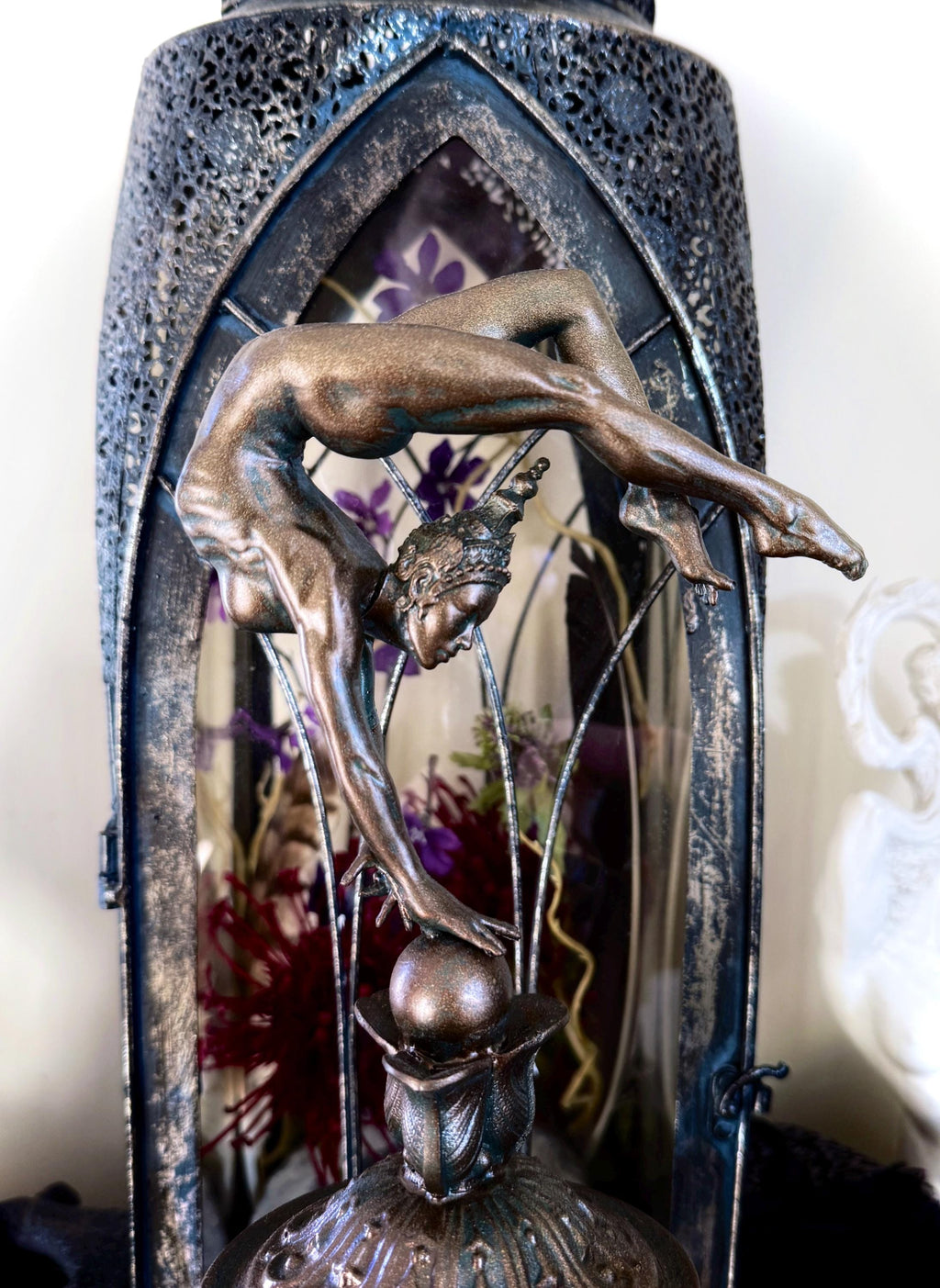 Grace in Balance, Contortionist Dancer Statue, Hand Painted Resin | Exotic Yoga Acrobat Figurine | Thai Dancer Statue for Yoga Lovers