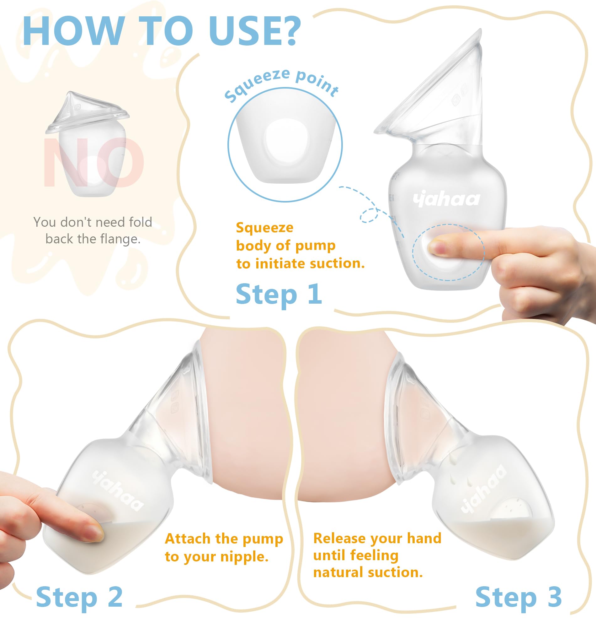 Manual Breast Pump for Breastfeeding Essentials, with Spill Free Valve,Clear,4oz