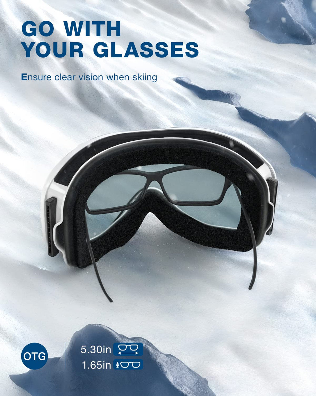 ZIONOR Lagopus Ski Snowboard Goggles UV Protection Anti fog Snow Goggles for Men Women Adult Youth VLT 8.6% White Frame Silver Lens