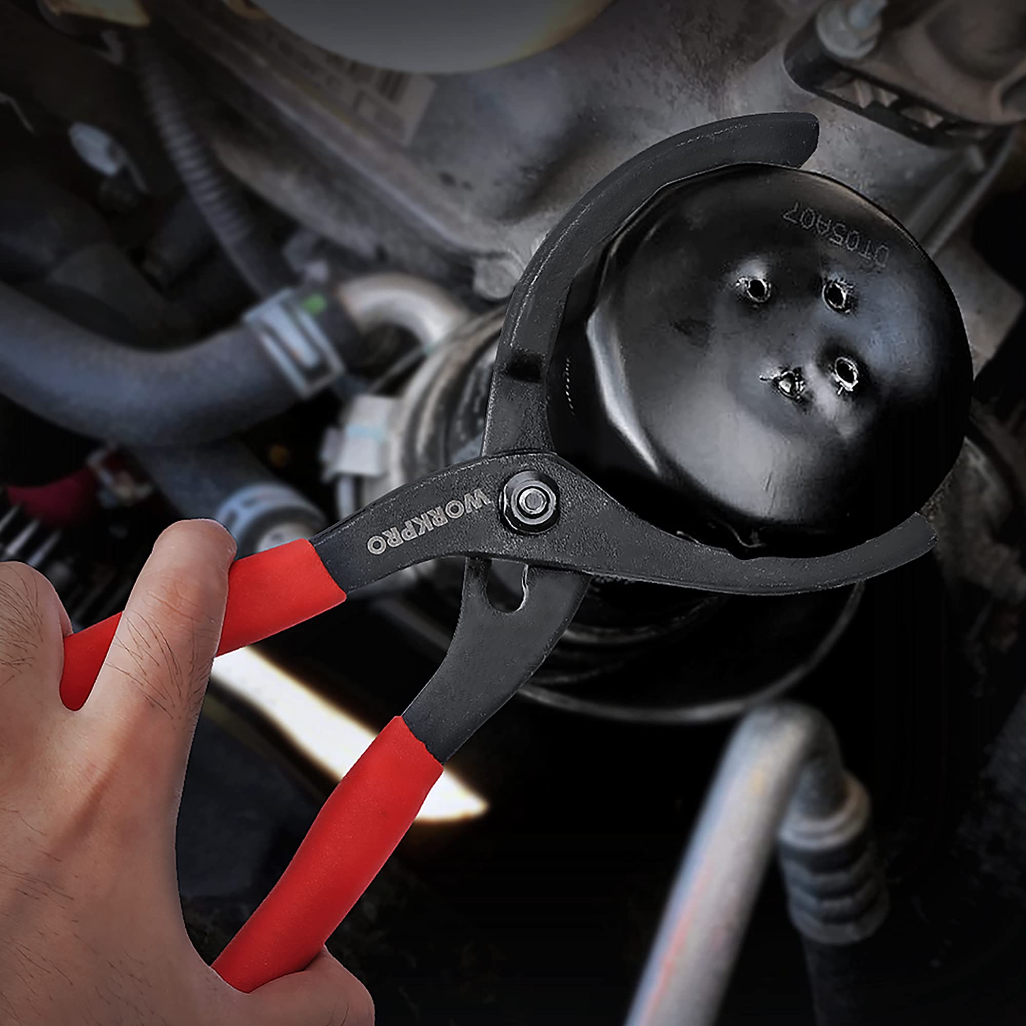 WORKPRO 12" Adjustable Oil Filter Pliers, Wrench Adjustable Oil Filter Removal