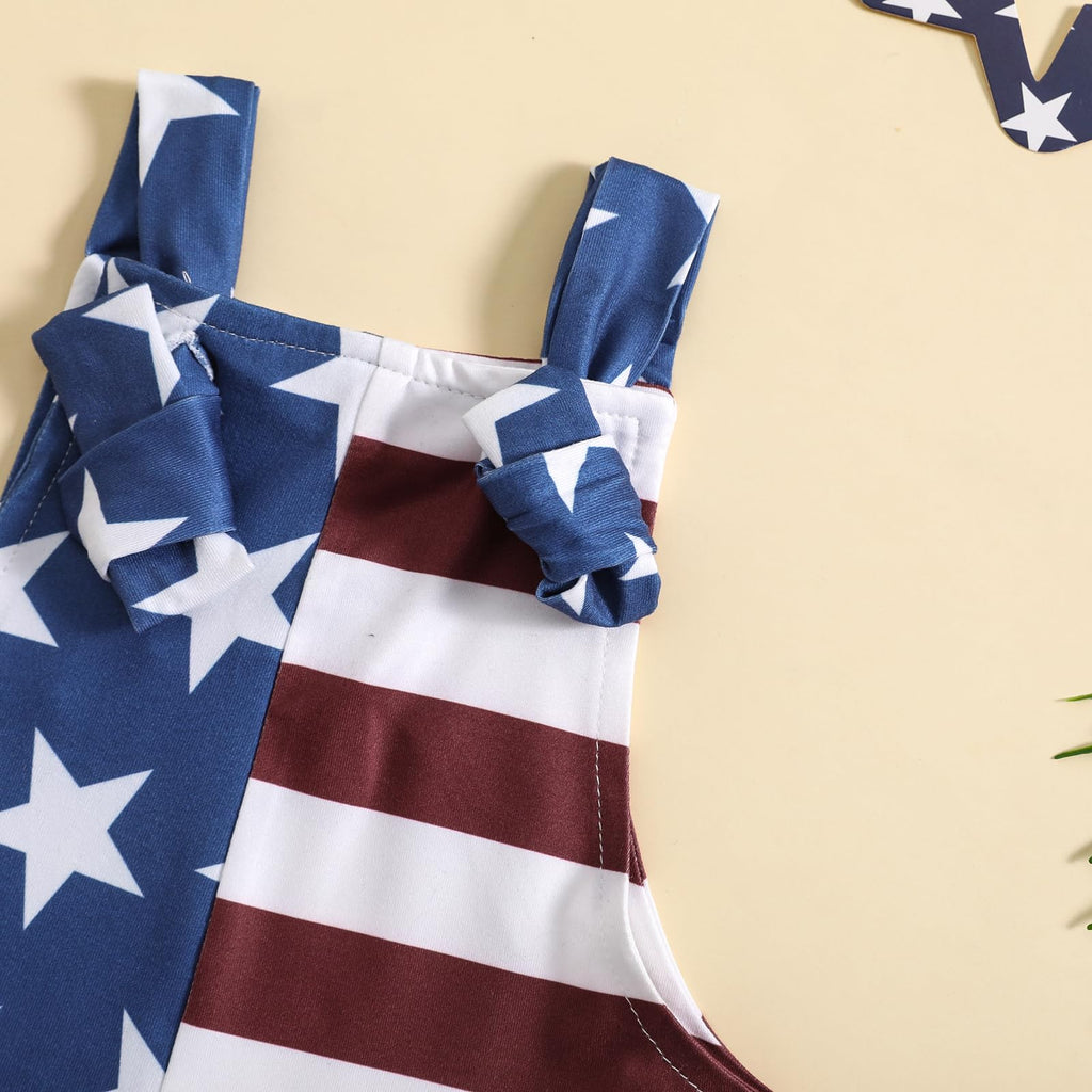 July 4th Infant Outfit Stars Stripes Romper Independence Day Overalls 6-12 Months