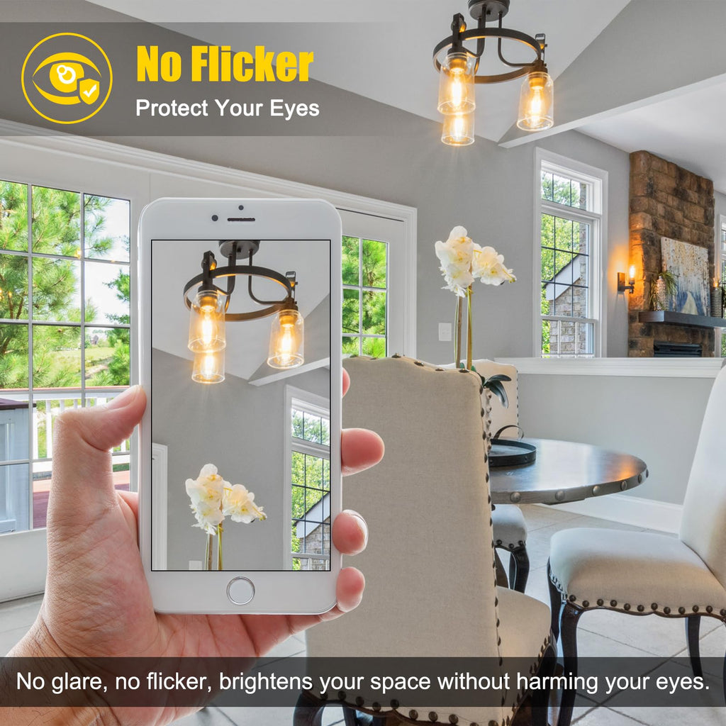 Dimmable Vintage LED Edison Bulbs, 60W, 700lm, Warm White 2700K, E26 Pack of 6