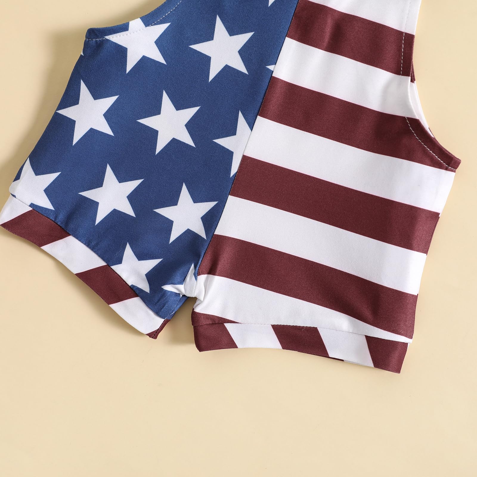 July 4th Infant Outfit Stars Stripes Romper Independence Day Overalls 6-12 Months