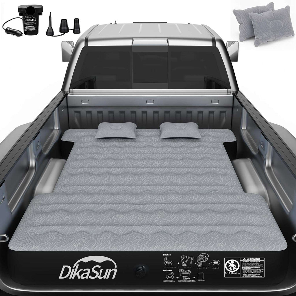 DikaSun 6-6.5ft Mid Size Truck Bed Air Mattress,Grey
