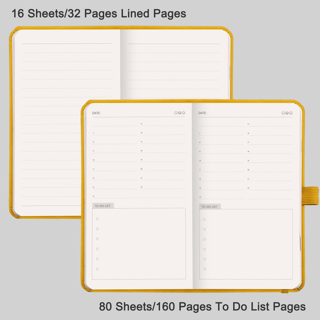 To Do List Notepad, 6.6x3.8" Daily Planner, Hourly Appointment Book, Yellow