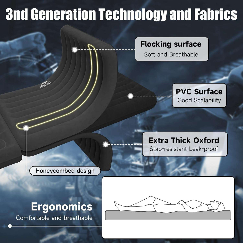Thicken Backseat SUV/Car/Truck Air Mattress Air Bed Inflatable SUV Truck Mattress -35.4'' Width/Black