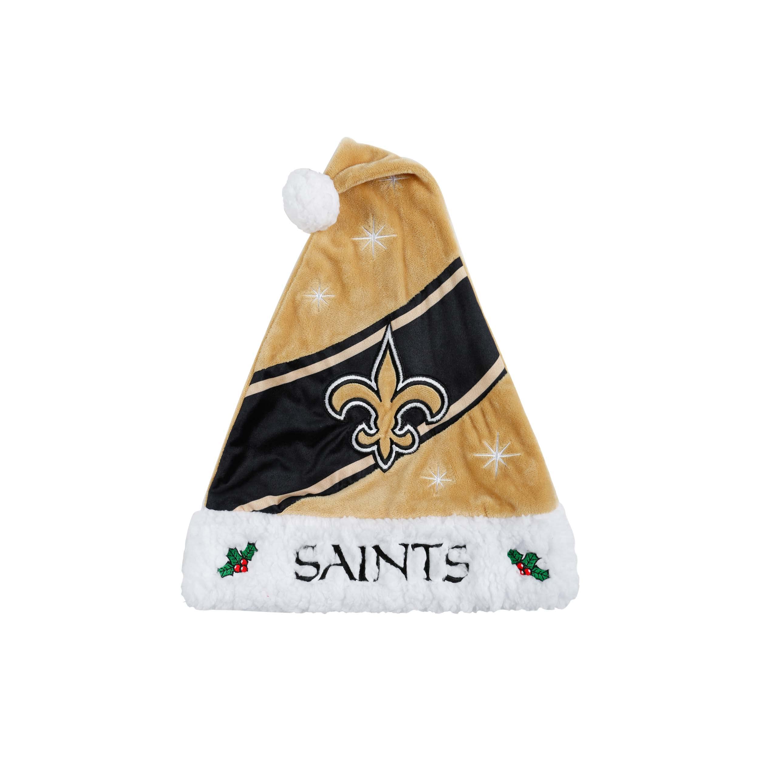 FOCO NFL Team New Orleans Saints Logo High End Holiday Santa Cap Hat