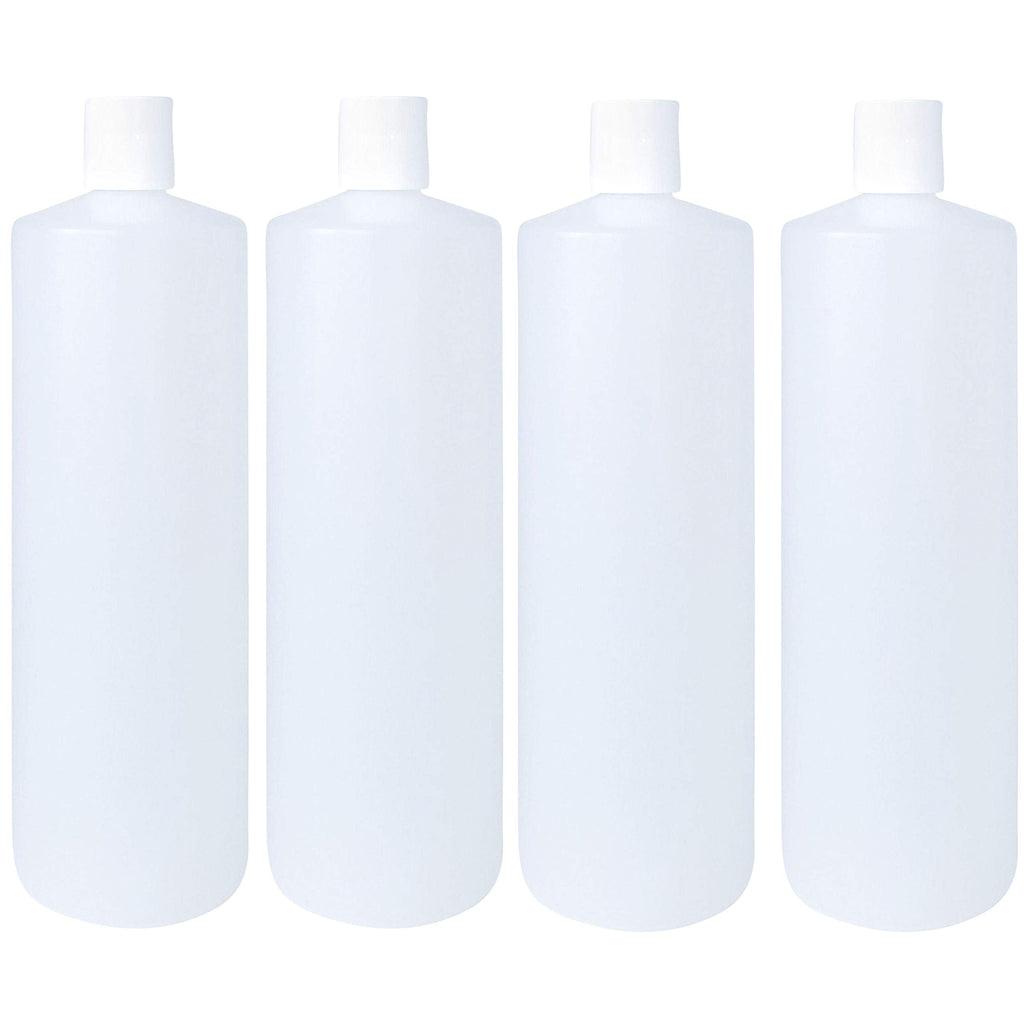32oz  HDPE Plastic Cylinder Squeeze Bottles with Dispensing Press Disc Top Caps