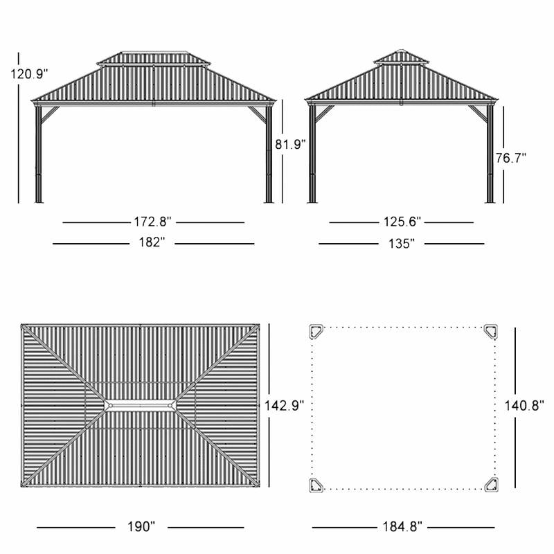 Purple Leaf 12x16 Hardtop Gazebo