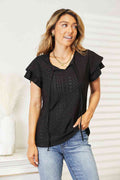 Flutter Sleeve Top – Exquisite Elegance Women's Blouse