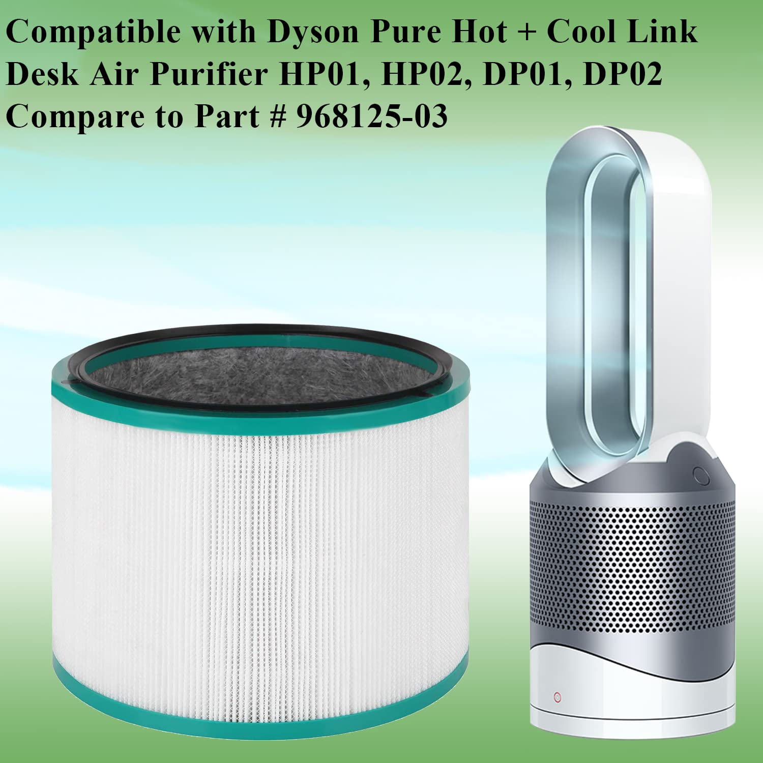 Compatible Replacement Air Filter for DP01 DP02 Desk Air Purifiers, Fits Part # 968125-03