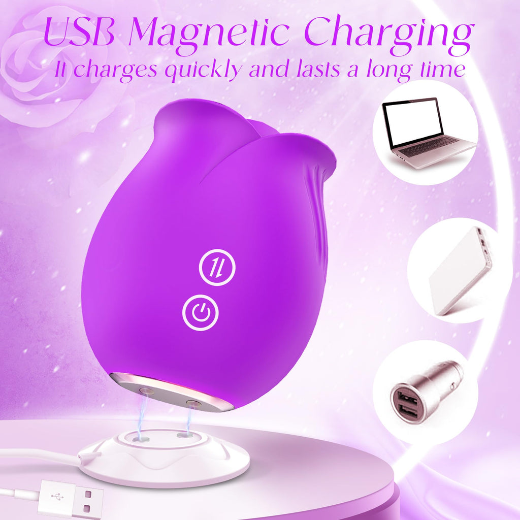 Rose Flower Intimate Personal Massager for Women with Stimulation Features