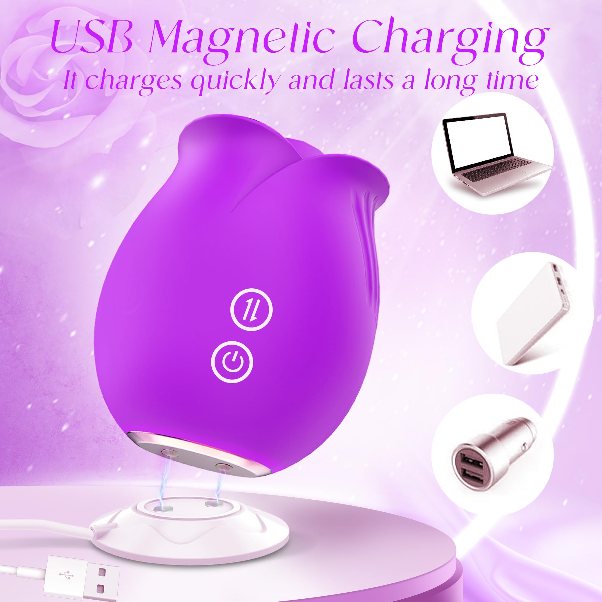 Rose Flower Intimate Personal Massager for Women with Stimulation Features