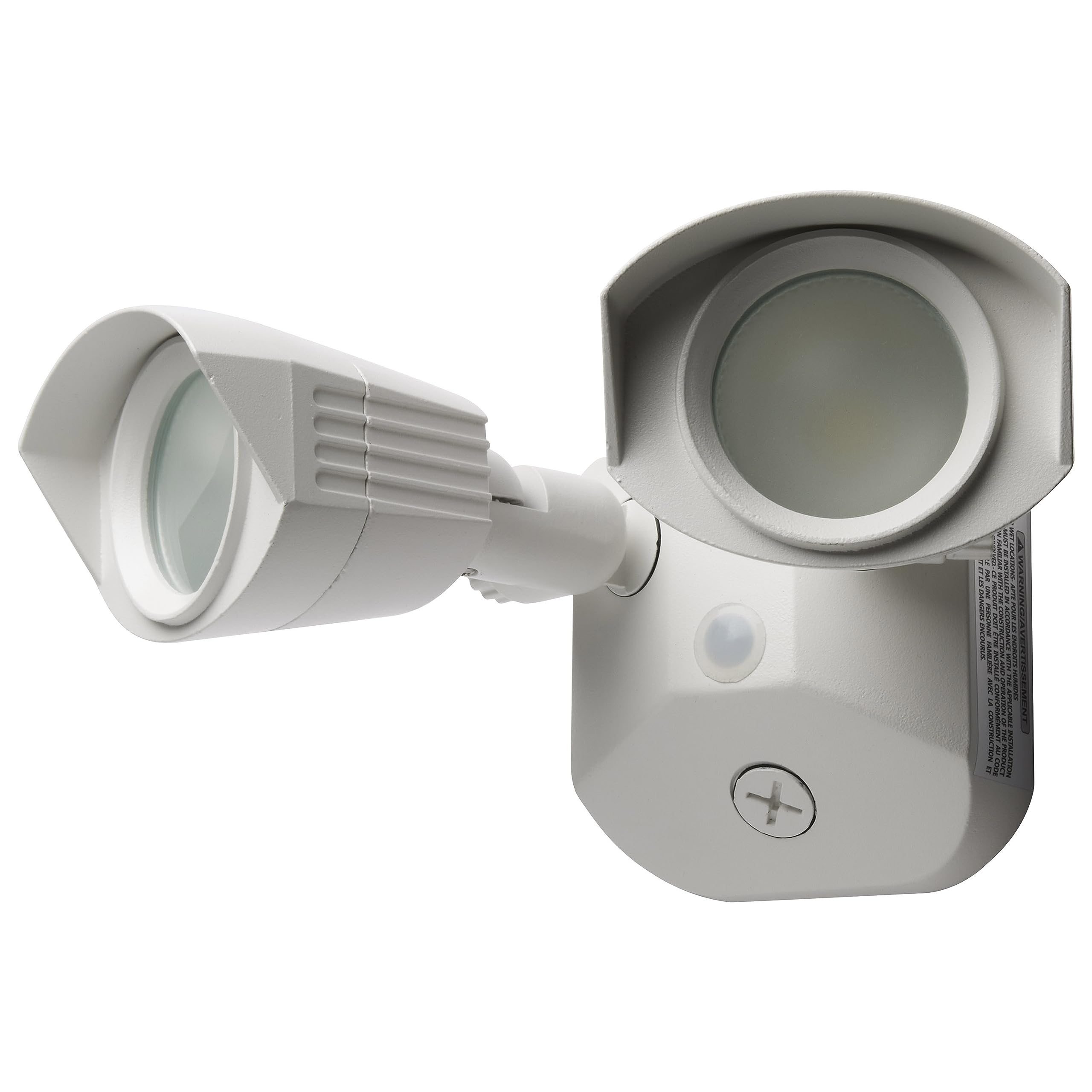 Satco Nuvo 65/210 3000K LED Outdoor Dual Head Security Light, White
