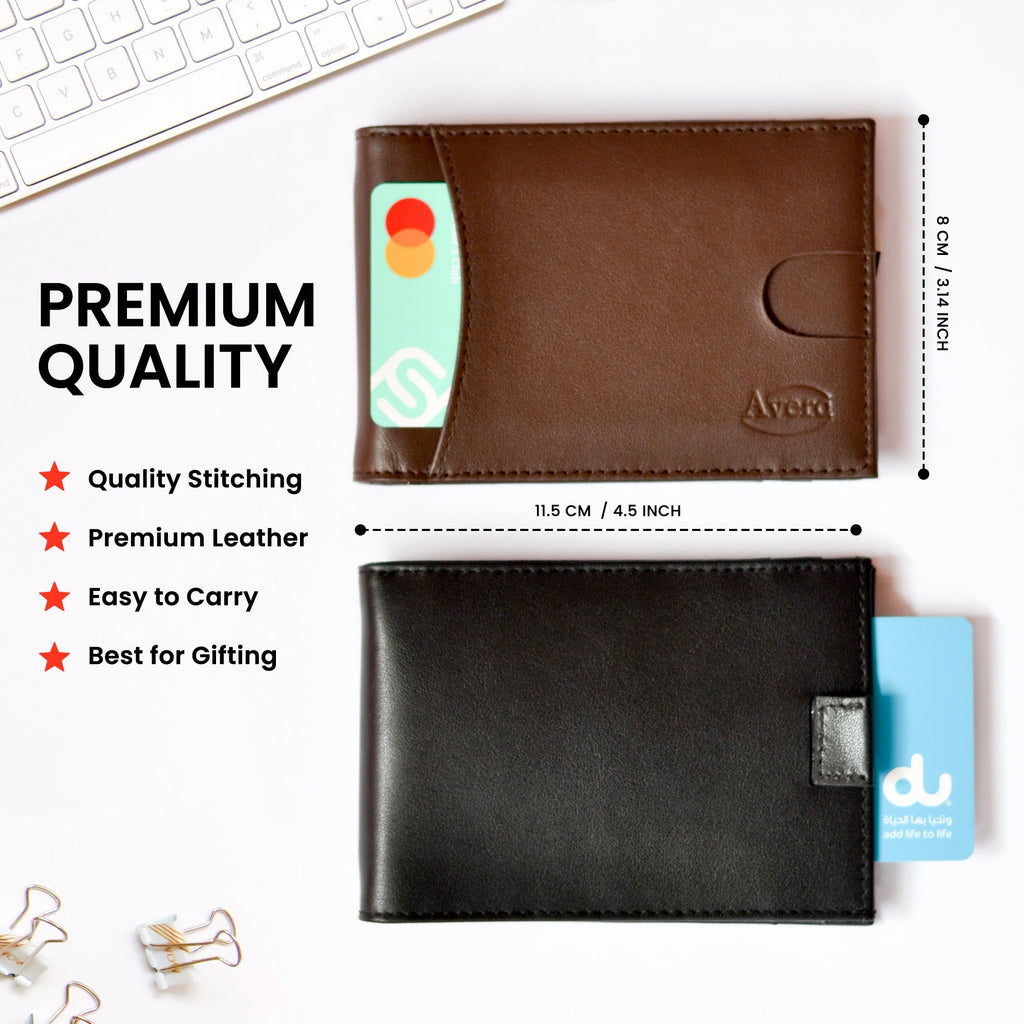 Avera Group Slim Genuine Leather Rfid Blocking Bifold Wallet With Money Clip