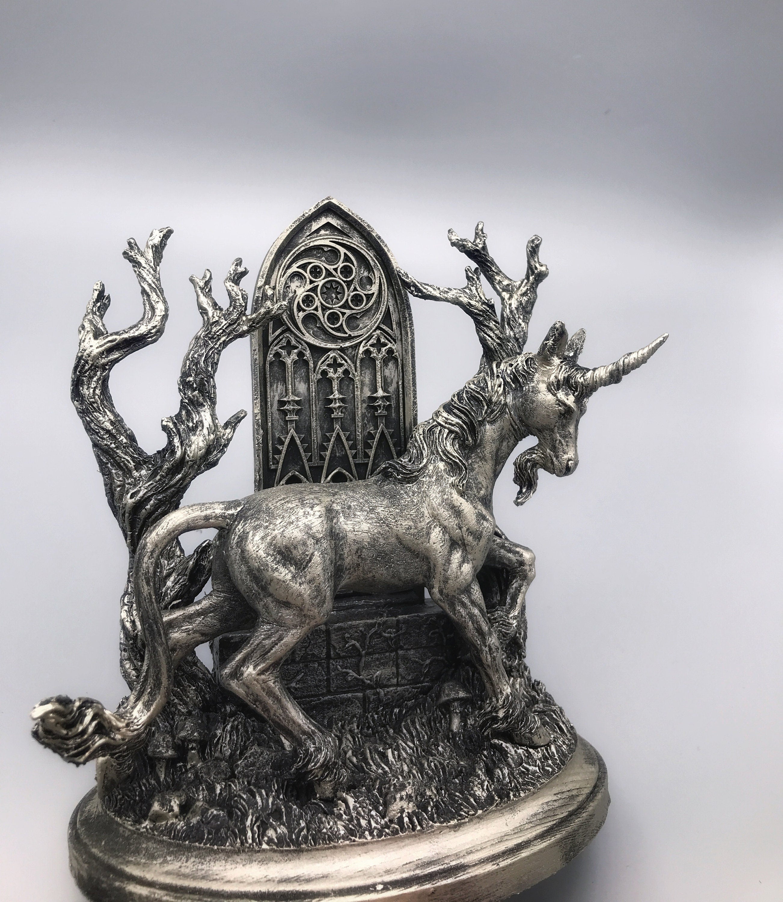 Unicorn Statue, Hand Painted Resin Sculpture | Mythical Creature Figurine | Unique Legendary Guardian Spirit Figurine. Fantasy Art Decor