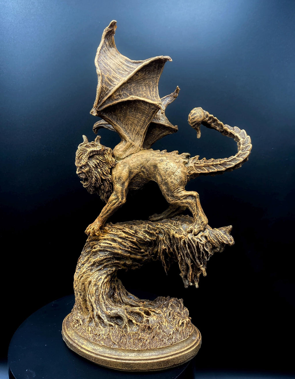Manticore Statue, Hand Painted Resin Sculpture | Mythical Creature Figurine | Unique Legendary Manticore Monster Figurine. Fantasy Art Gift