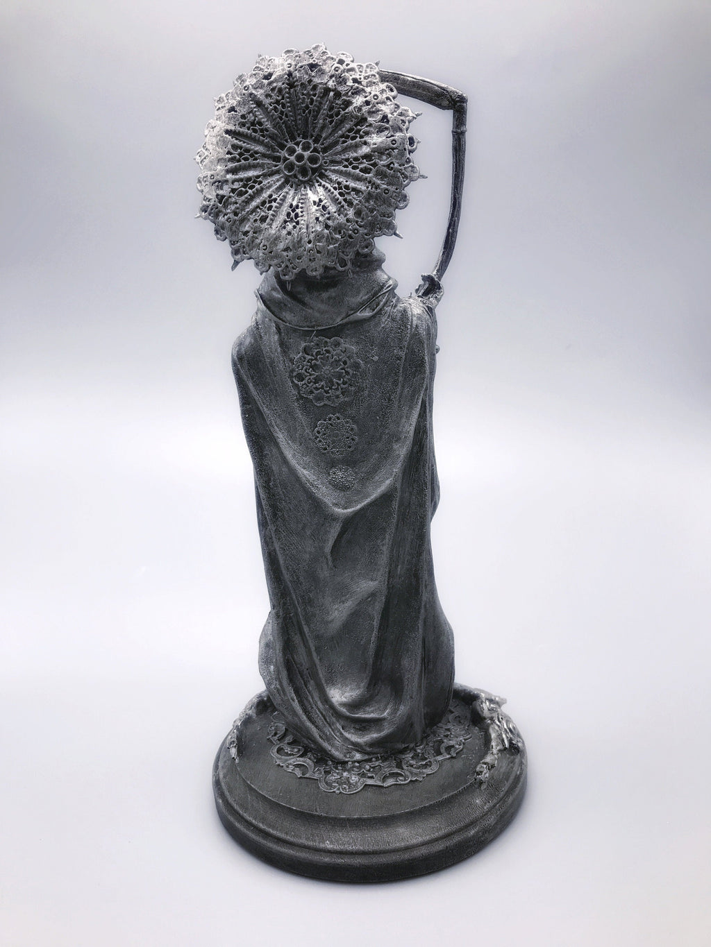 Santa Muerte Statue, Hand Painted Sculpture | Mexican Saint of Death Altar Statue | Gothic Figurine, Dia de los Muertos Decor