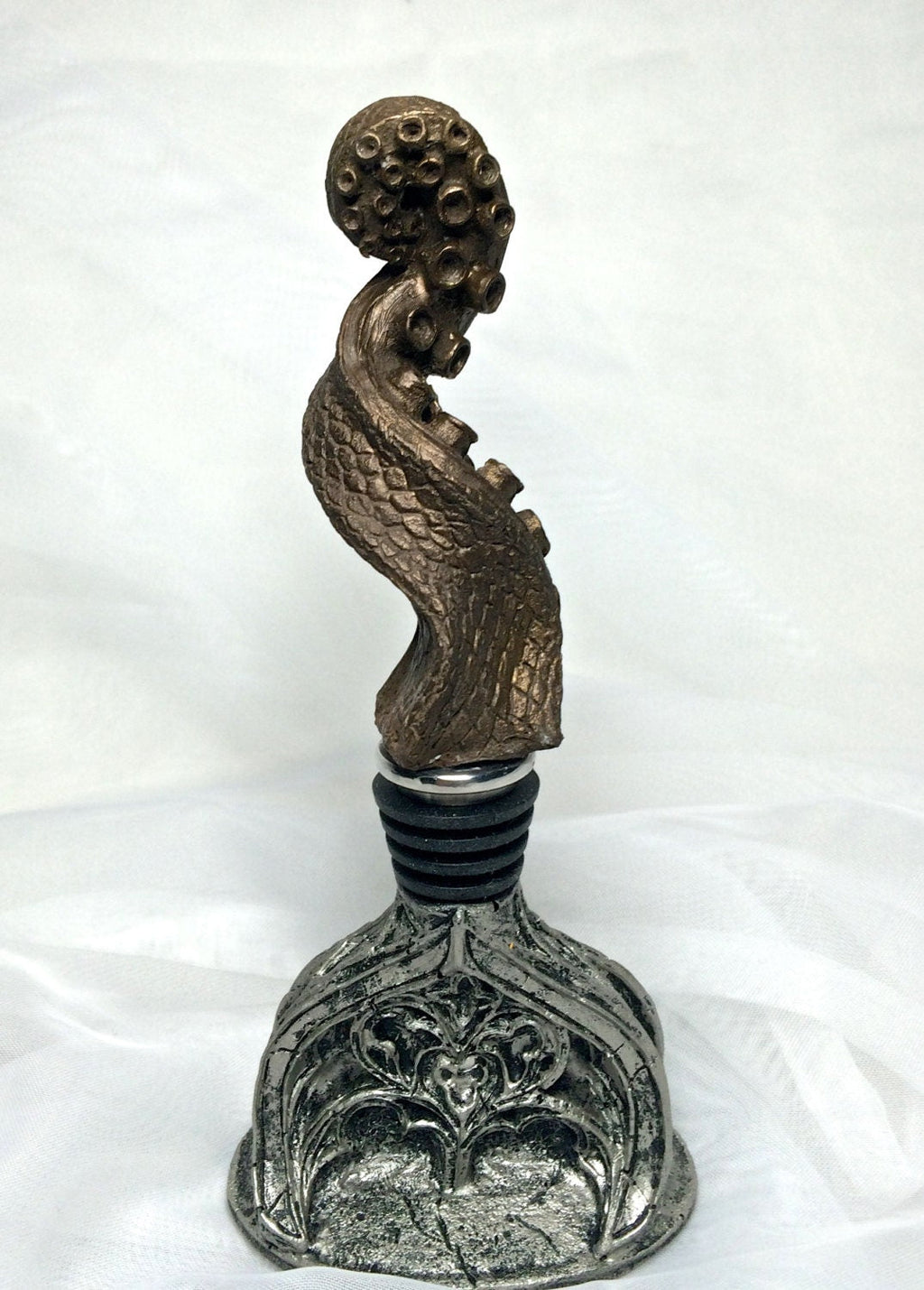 Kraken Tentacle Winestopper, Hand Painted Resin | Gothic Nautical Barware | Octopus Tentacle Bottle Stopper, Gothic Wine and Barware Gift