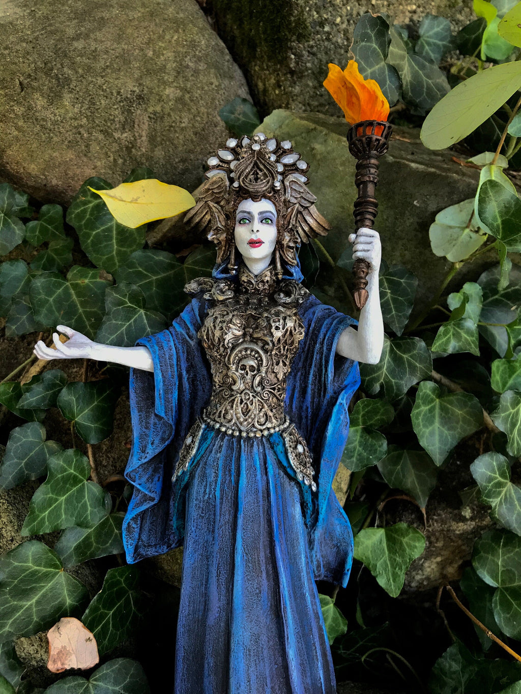 Hecate, Goddess of Witchcraft and Magic Statue, Full Color: Midnight