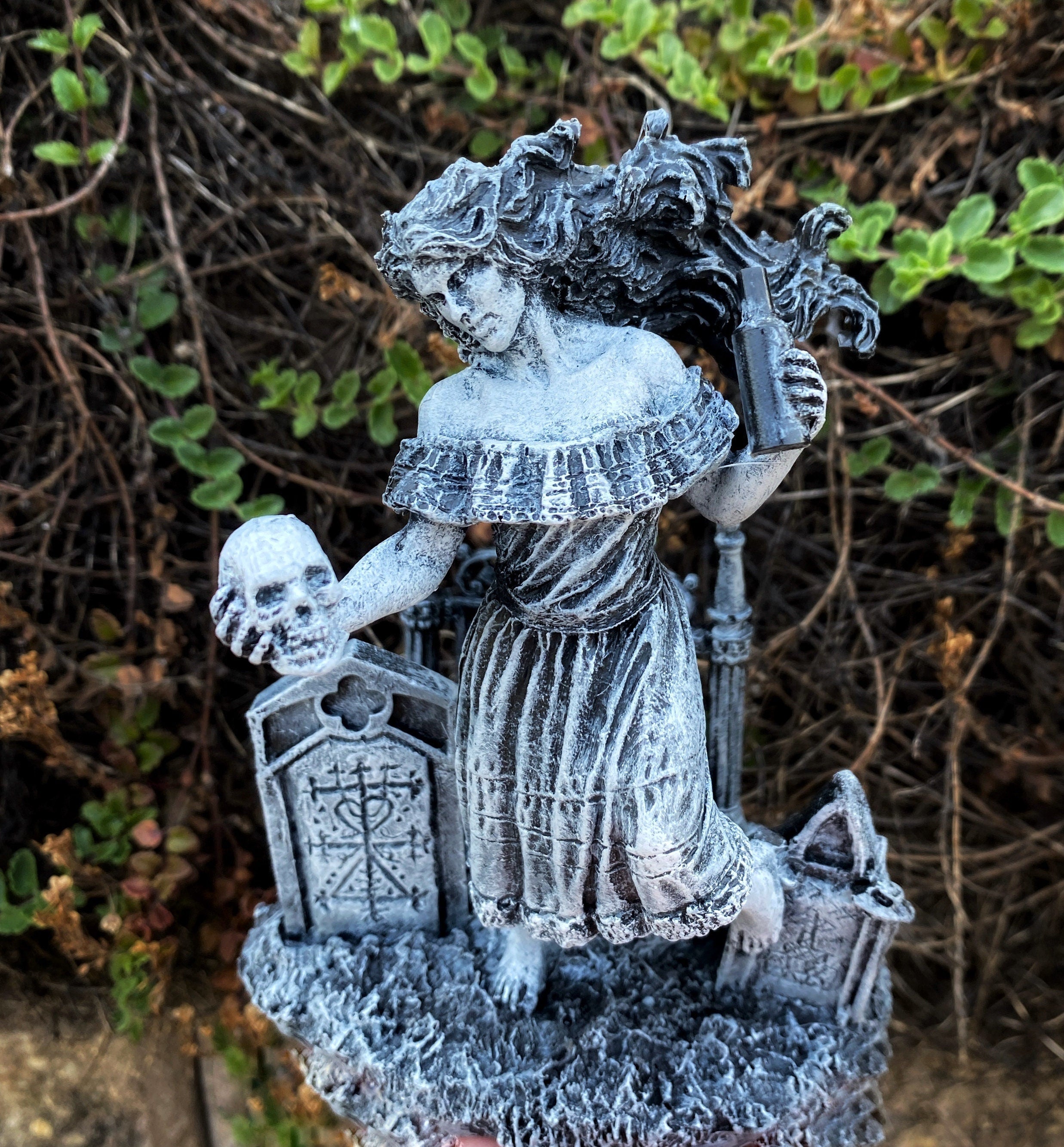Witch’s Sabbath: Maman Brigitte, the Voodoo Death Loa Statue | Voudou Folklore Pagan Witchcraft Figurine | Witchy Art for Gothic Home Decor