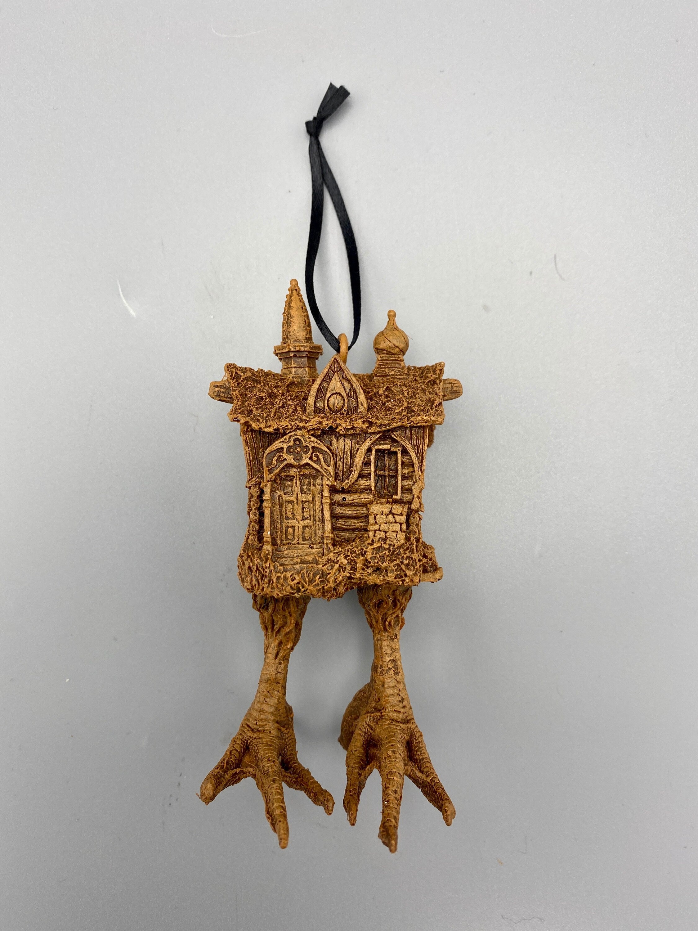 Baba Yaga Hut Ornament, Hand Painted Resin Sculpture | Russian Folklore Figurine | House Ornament | Fantasy Art for Witchy Holiday Decor