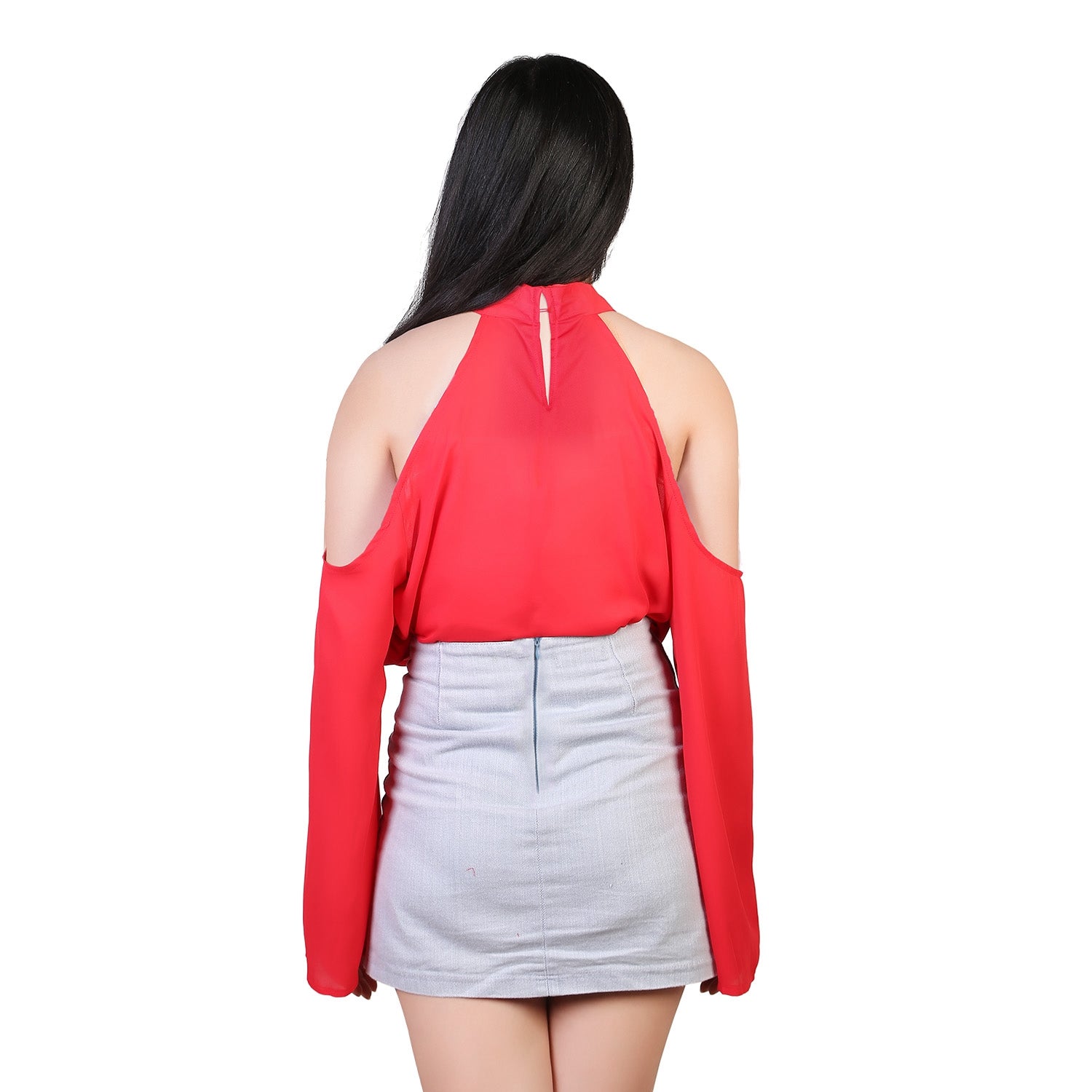 Women\'s Sexy Off The Shoulder Blouses Cold Shoulder Tops V-Neck Long Sleeve T-Shirt Solid Color Summer